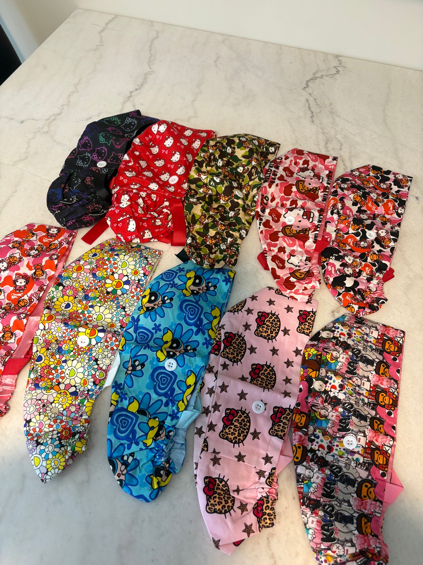 Ponytail Scrub Caps