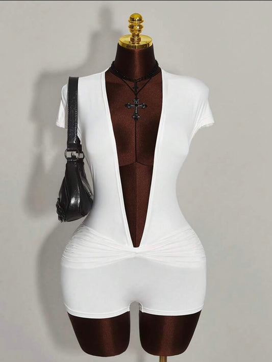 Deep V-Neck Jumpsuit